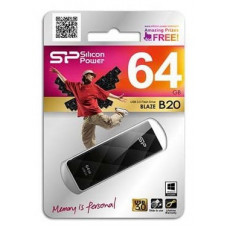 Флеш Диск Silicon Power 64Gb Blaze B20 SP064GBUF3B20V1K USB3.0 черный