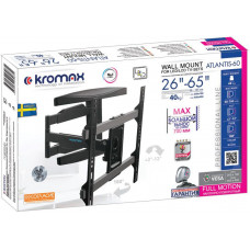 Кронштейн для телевизора Kromax ATLANTIS-60 черный 26"-65" макс.40кг настенный поворотно-выдвижной и наклонный