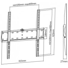 Кронштейн для телевизора Ultramounts UM813F черный 32"-55" макс.40кг настенный фиксированный