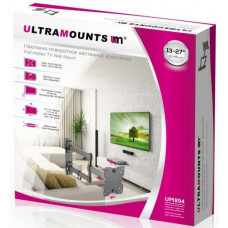 Кронштейн для телевизора Ultramounts UM894 черный 13"-27" макс.20кг настенный поворотно-выдвижной и наклонный
