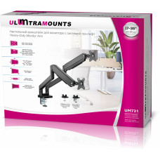 Кронштейн для мониторов Ultramounts UM731 черный 17"-35" макс.16кг крепление к столешнице поворот и наклон