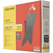 Кронштейн для телевизора Holder LCDS-5051 металлик 19"-32" макс.30кг настенный наклон