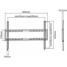 Кронштейн для телевизора Ultramounts UM814F черный 37"-70" макс.35кг настенный фиксированный