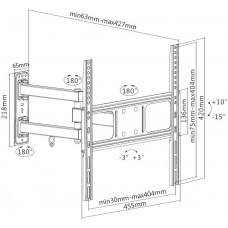 Кронштейн для телевизора Ultramounts UM872 черный 32"-55" макс.35кг настенный поворотно-выдвижной и наклонный