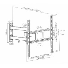 Кронштейн для телевизора Ultramounts UM872 черный 32"-55" макс.35кг настенный поворотно-выдвижной и наклонный