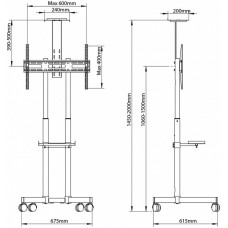 Подставка для телевизора Arm Media PT-STAND-8 черный 32"-80" макс.50кг напольный фиксированный