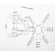 Кронштейн для телевизора Ultramounts UM907 черный 23"-55" макс.40кг настенный поворотно-выдвижной и наклонный