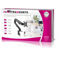 Кронштейн для мониторов Ultramounts UM728 черный 17"-27" макс.7кг крепление к столешнице поворот и наклон