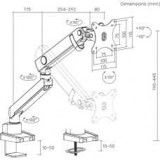 Кронштейн для мониторов Ultramounts UM709 черный 17"-32" макс.8кг крепление к столешнице поворот и наклон