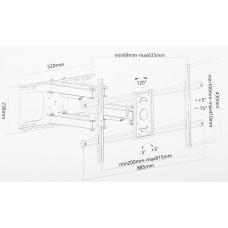 Кронштейн для телевизора Ultramounts UM913 черный 37"-90" макс.75кг настенный поворотно-выдвижной и наклонный