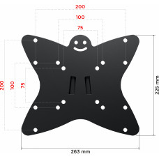 Кронштейн для телевизора Holder LCDS-5036 металлик 19"-37" макс.30кг настенный поворот и наклон
