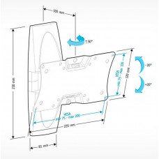 Кронштейн для телевизора Holder LCDS-5062 черный глянец 19"-32" макс.30кг настенный поворот и наклон