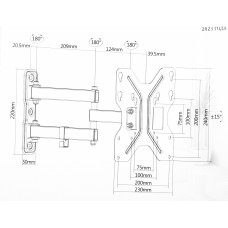 Кронштейн для телевизора Ultramounts UM900 черный 23"-43" макс.30кг настенный поворотно-выдвижной и наклонный