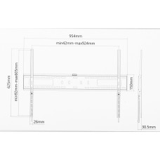 Кронштейн для телевизора Ultramounts UM815F черный 60"-100" макс.75кг настенный фиксированный