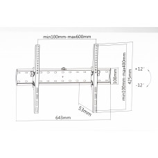 Кронштейн для телевизора Ultramounts UM839T черный 37"-70" макс.40кг настенный наклон