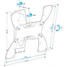 Кронштейн для телевизора Holder LCDS-5019 белый 22"-42" макс.30кг настенный поворотно-выдвижной и наклонный