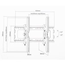 Кронштейн для телевизора Ultramounts UM843T черный 37"-75" макс.75кг настенный наклон