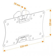 Кронштейн для телевизора Holder LCDS-5060 черный глянец 19"-32" макс.30кг настенный фиксированный