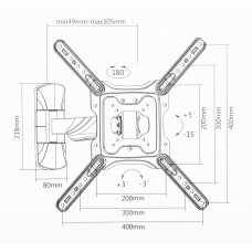 Кронштейн для телевизора Ultramounts UM869 черный 23"-55" макс.35кг настенный поворот и наклон