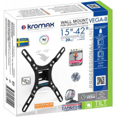 Кронштейн для телевизора Kromax VEGA-8 черный 15"-42" макс.15кг настенный наклон