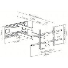 Кронштейн для телевизора Ultramounts UM915 черный 37"-75" макс.50кг настенный поворот и наклон