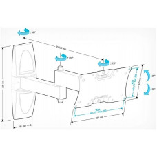 Кронштейн для телевизора Holder LCDS-5064 белый 10"-32" макс.30кг настенный поворотно-выдвижной и наклонный
