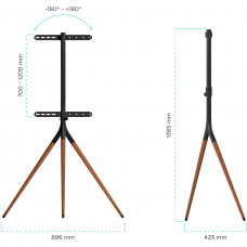 Подставка для телевизора Onkron TS1220 черный 32"-65" макс.35кг напольный