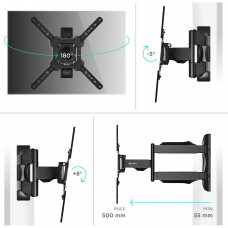 Кронштейн для телевизора Onkron M4 черный 32"-65" макс.35кг настенный поворот и наклон