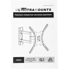 Кронштейн для телевизора Ultramounts UM904 черный 32"-55" макс.30кг настенный поворотно-выдвижной и наклонный
