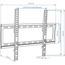 Кронштейн для телевизора Arm Media STEEL-3 new черный 22"-65" макс.50кг настенный фиксированный