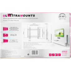 Кронштейн для телевизора Ultramounts UM811F черный 17"-43" макс.35кг настенный фиксированный