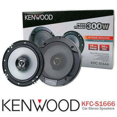 Колонки автомобильные Kenwood KFC-S1666 330Вт 90дБ 4Ом 16см (6.5дюйм) (ком.:2кол.) коаксиальные двухполосные