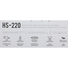 Наушники с микрофоном Creative HS-220 черный 2.4м накладные USB оголовье (51EF1070AA000)