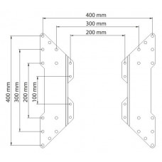 Кронштейн-адаптер для телевизора Kromax ADAPTER-400 черный 20"-45" макс.35кг настенный фиксированный