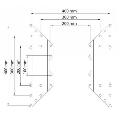 Кронштейн-адаптер для телевизора Kromax ADAPTER-400 черный 20"-45" макс.35кг настенный фиксированный